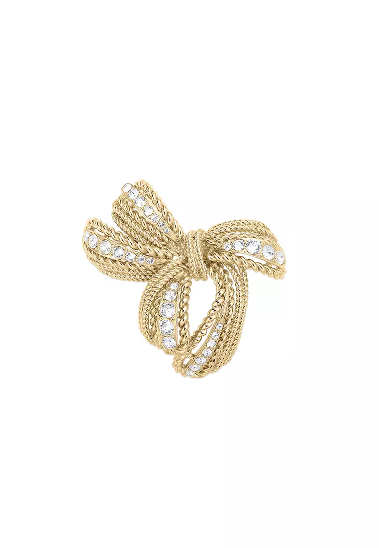 Gold sales rhinestone brooch