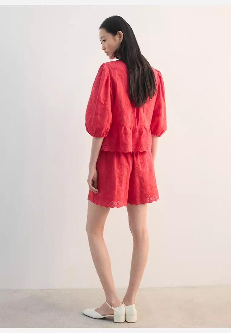 Floral Embroidered Shorts