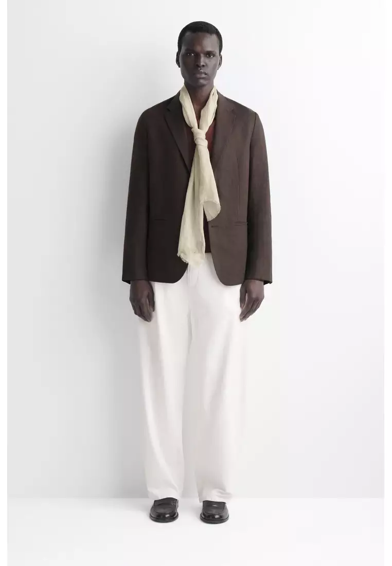 FRINGED LINEN SCARF