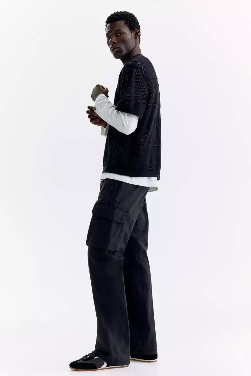 Regular Fit Nylon cargo trousers