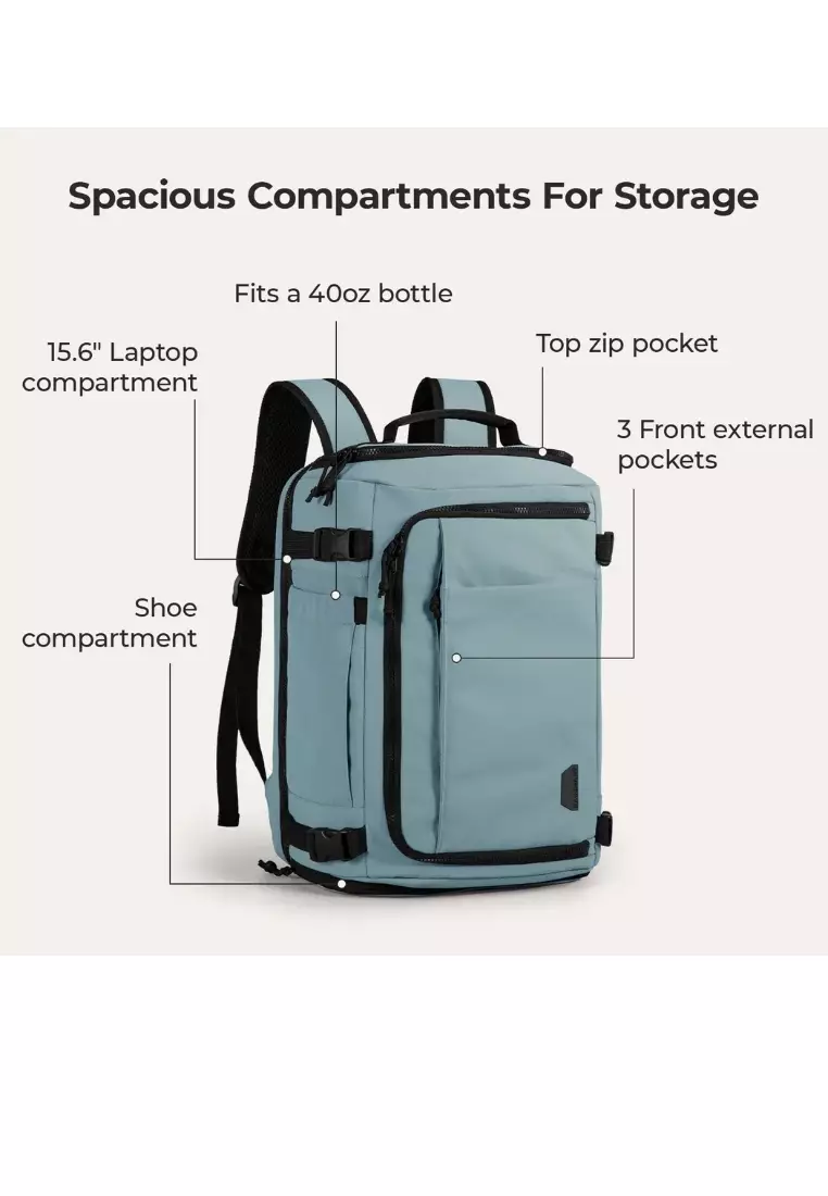 Bagsmart Blast Quick Access Carry On Travel Backpack Extended 38L (Arona)