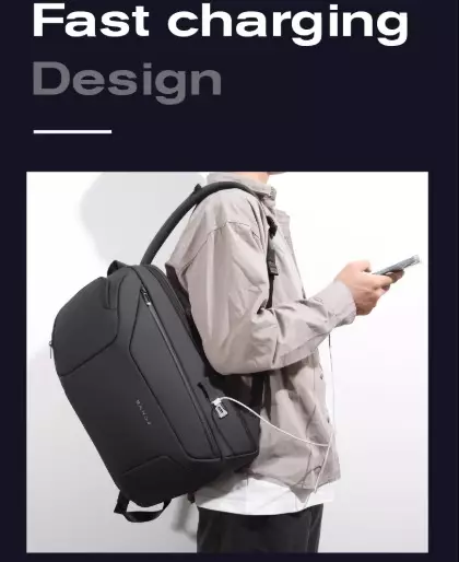 BANGE BG7802 Tas Ransel Tas Laptop Pria Backpack Pria 15.6 Inch-BLACK