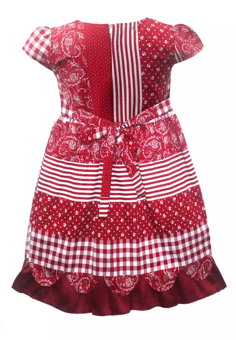 Two Mix Dress Anak Bahan Katun Batik Fashion Y861 Usia 1-7 Tahun