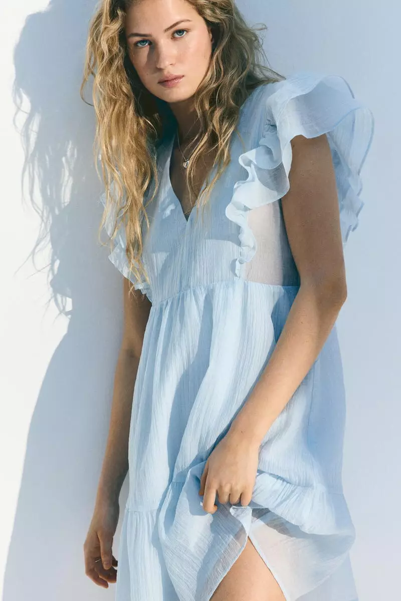 blue short prom dresses Cute Beaded Light Blue Tulle Short Prom Dress Homecoming Dress, Unique –  abcprom main image 0