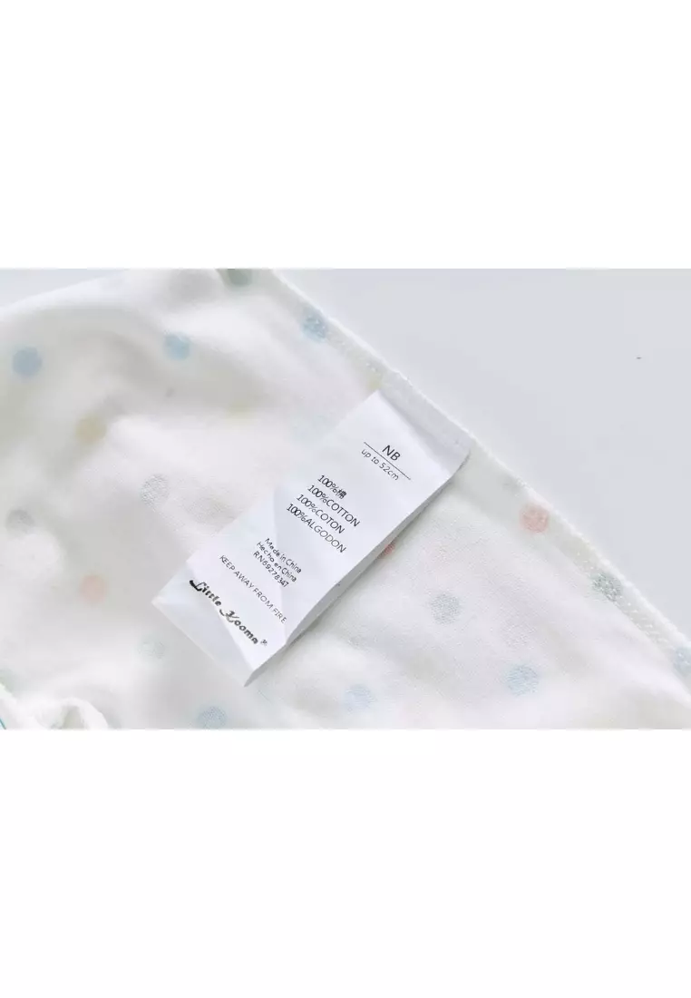 Baby Cotton Sleepsuit Polka Dots Cherry Two Way Zipper All In One Jumpsuit Feet Cover