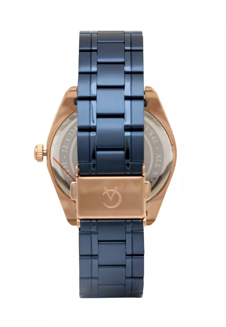 Alexandre Christie Jam Tangan Pria - Blue Rosegold - Stainless Steel - 8660 MDBURBU