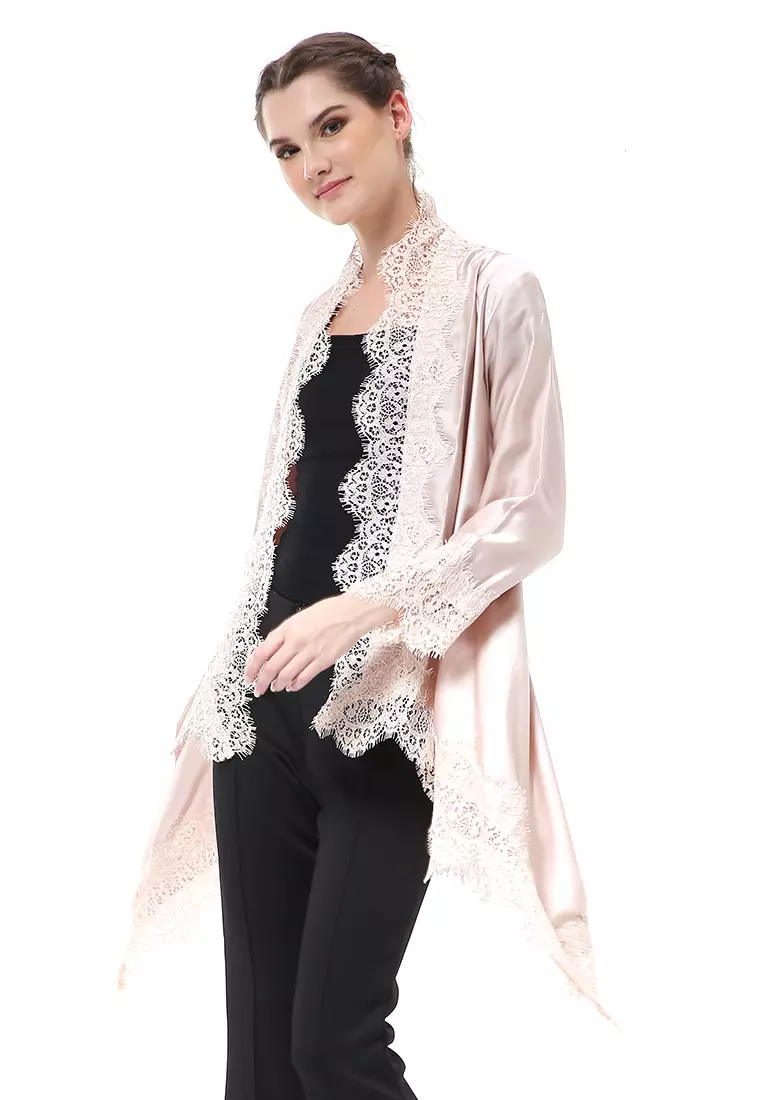 Reine Atasan Wanita Outer Kebaya Traditional Design Material Silk ORIGINAL - Nude