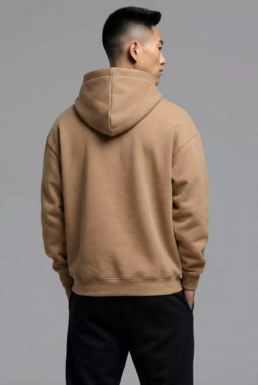 THIRDDAY Hoodie Pria Premium ScubaLux Gak Panas "katakana aja" khaki MOB31