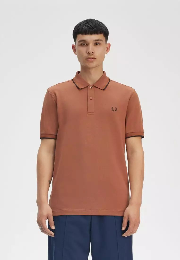 Fred Perry M3600 Twin Tipped Fred Perry Shirt (Cinnamon / Nut Flake / Carrington Brick)