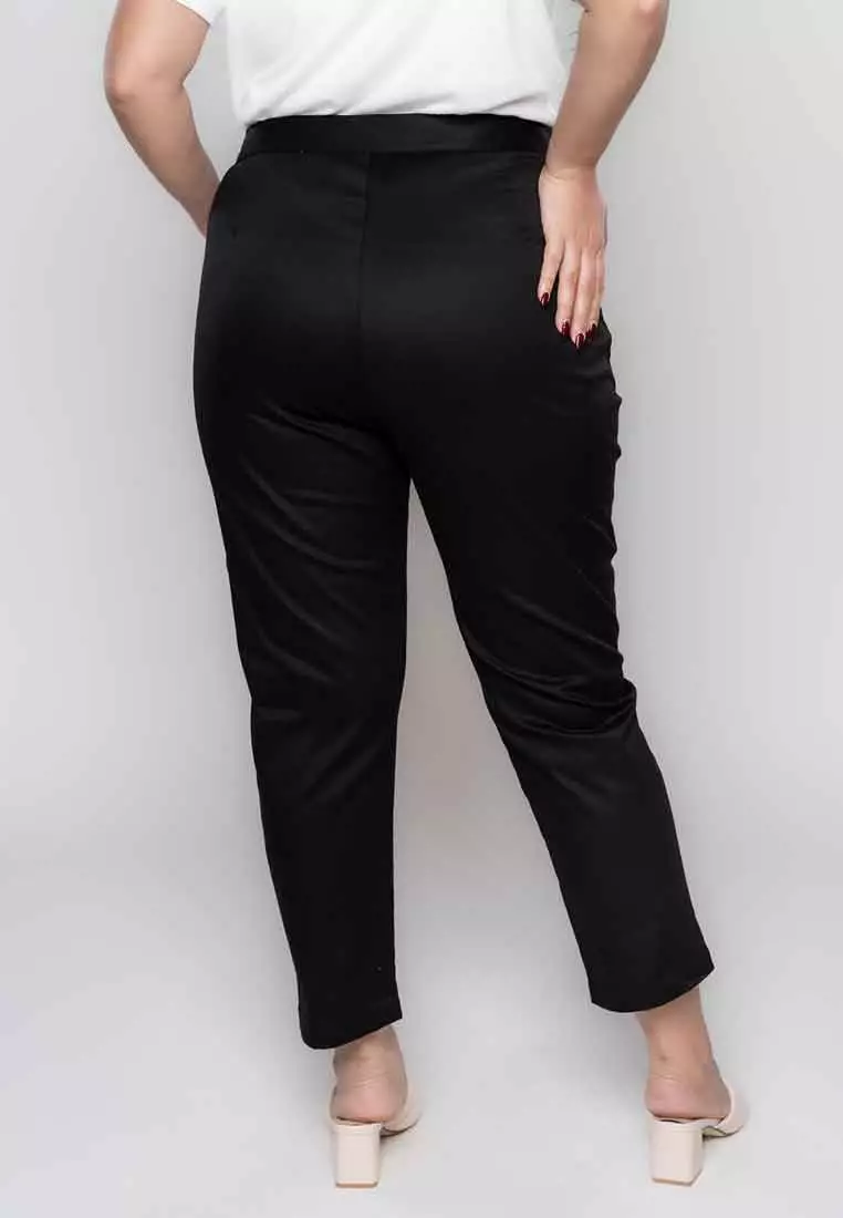 Milly Plus Size Melyna Slim Casual Pants with Belt Loop Detail
