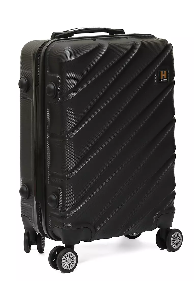 Carlton Koper Cabin Hardcase Unisex Size 20Inch Suitcase Combination Lock Large Compartment Material ABS+PVC Coated ORIGINAL - Black