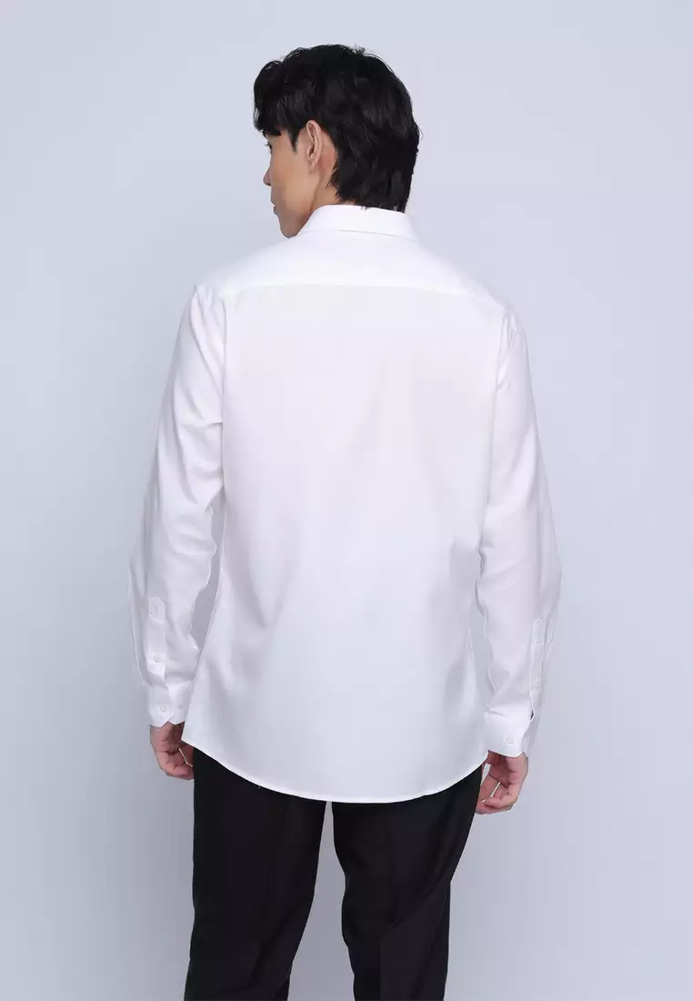 Plain White Two Ply Dress Shirt
