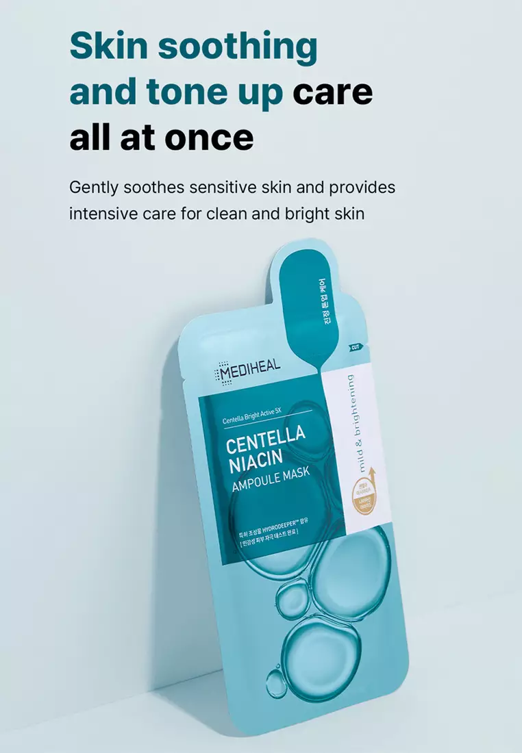 Centella Niacin Ampoule Mask Pack, 5 sheets x 25ml), Mild & Brightening