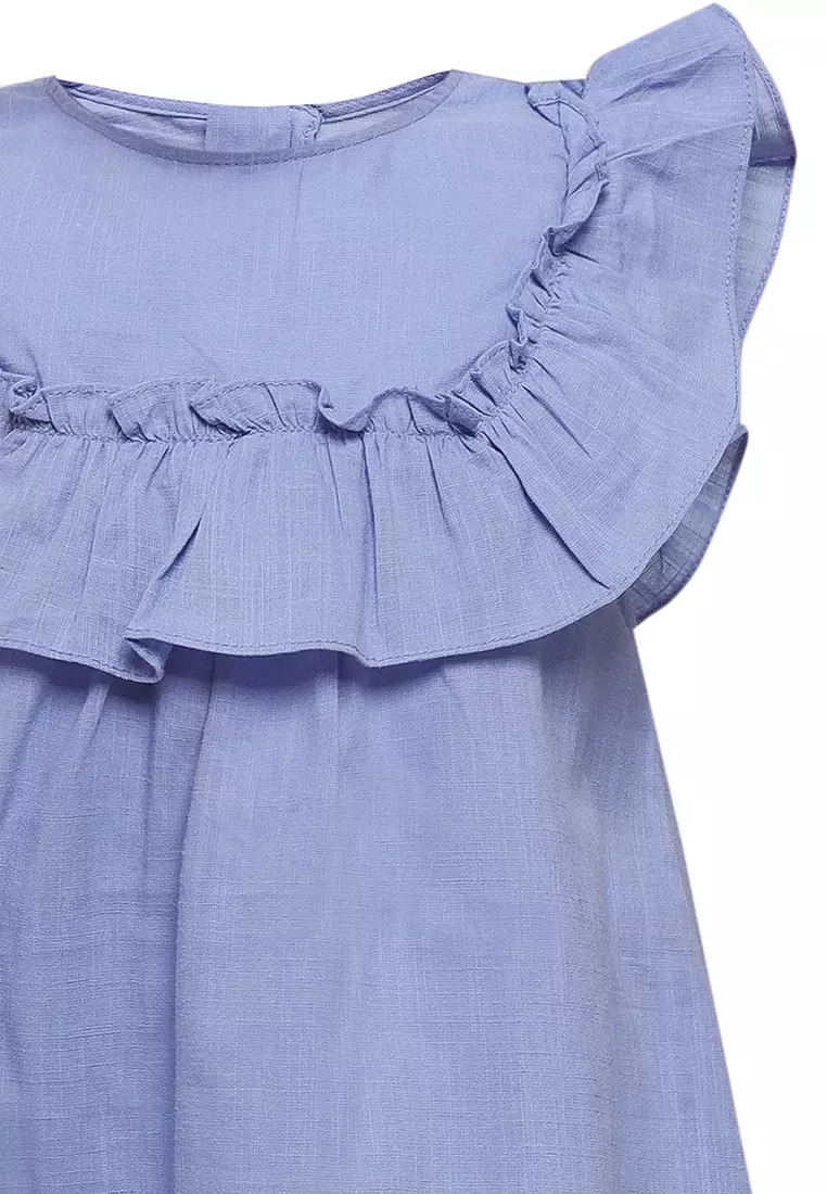 Qna Girl Denata Dress Anak Biru Tua