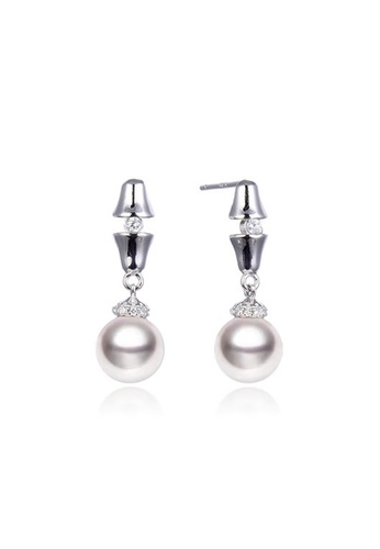 A-Excellence silver Premium Freshwater Pearl  6.75-7.5mm Geometric Earrings 21001AC7C3792CGS_1