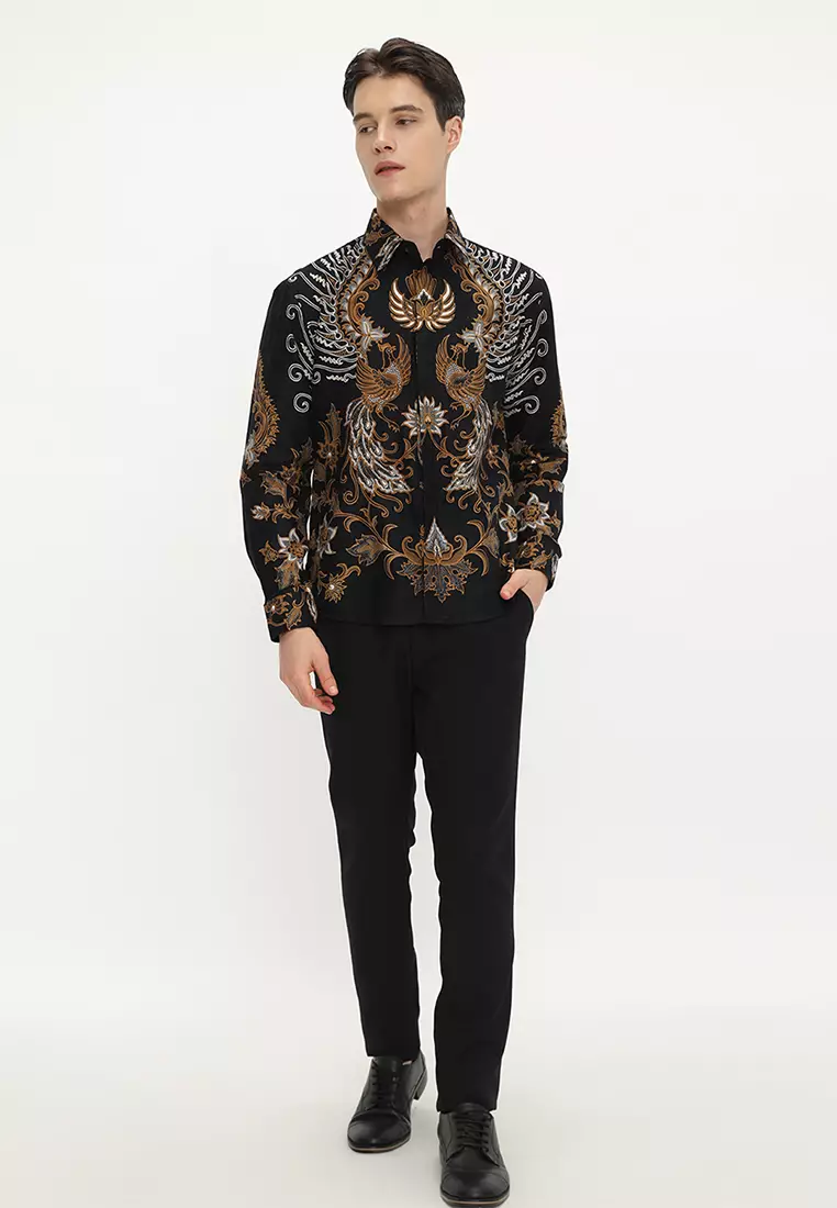 Kemeja Batik Pria Slimfit Pakubuwana - Black