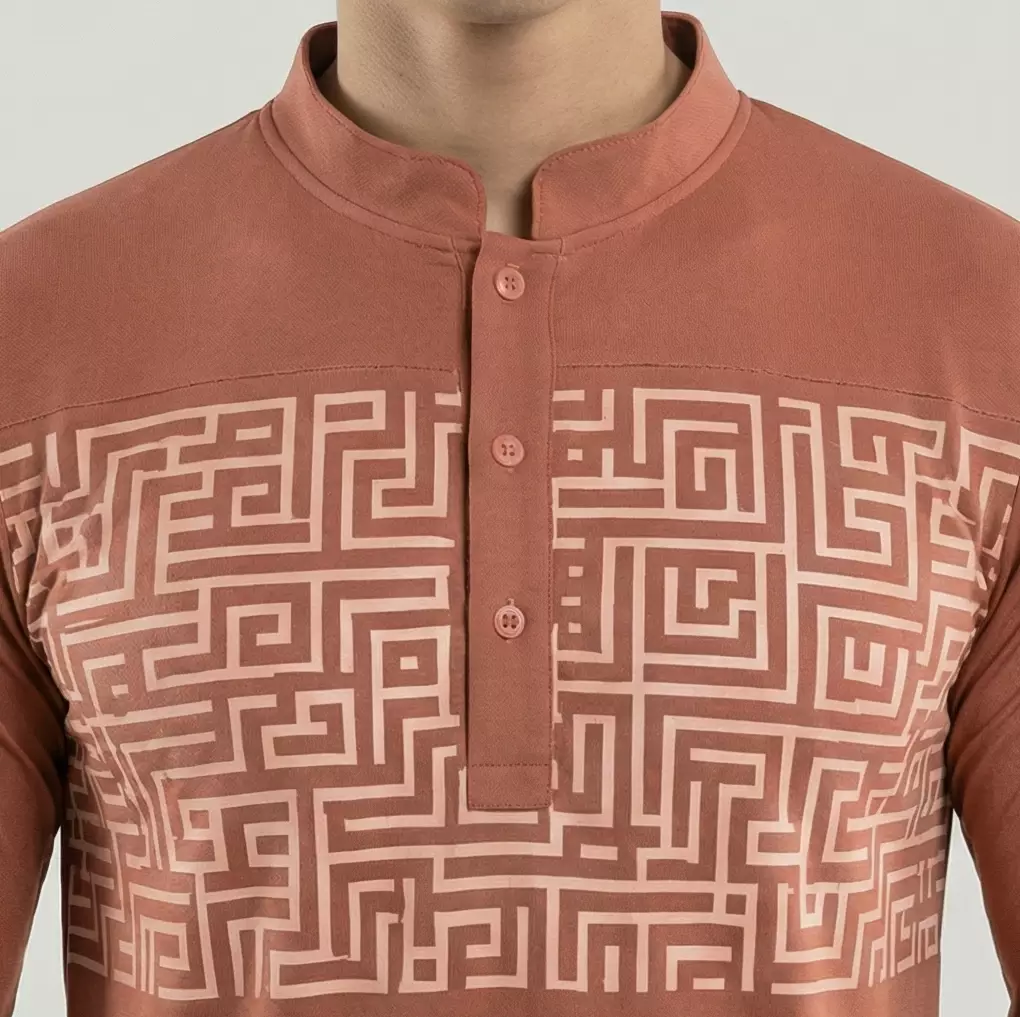 TDACTIVE Kaos Koko Pria Lengan Panjang Terracota Drifit MSB43