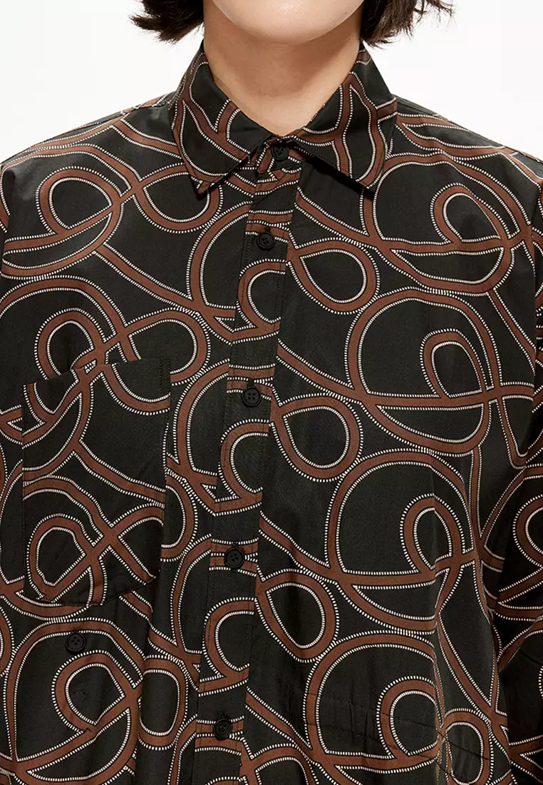 H型寬鬆日常休閒長袖連衣裙