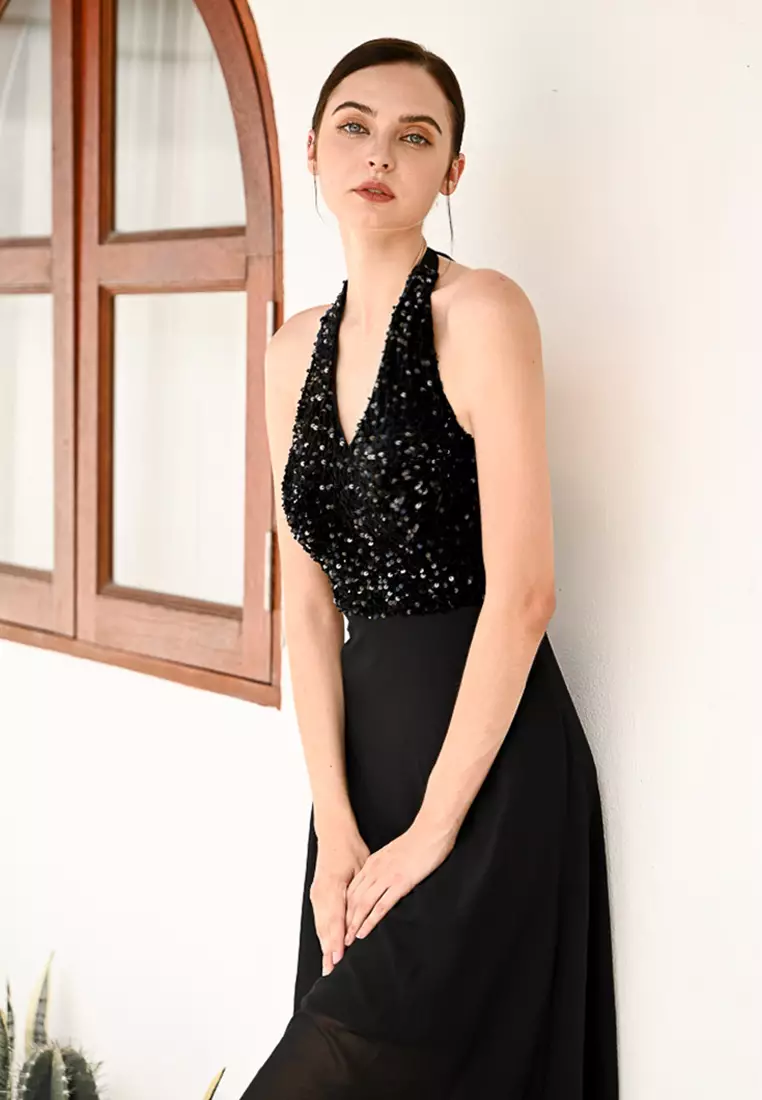 Sequins Halter Dress