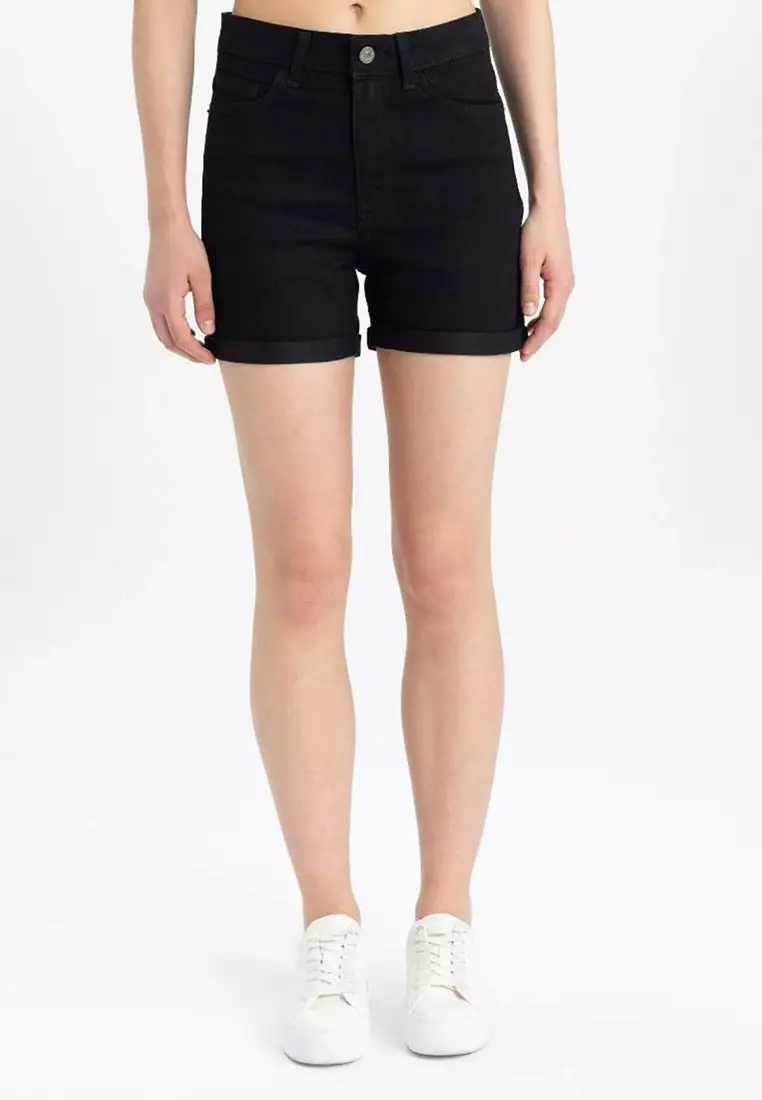 Buy DeFacto Normal Waist Folded Leg Jean Shorts A1959Ax25Sm Online ...