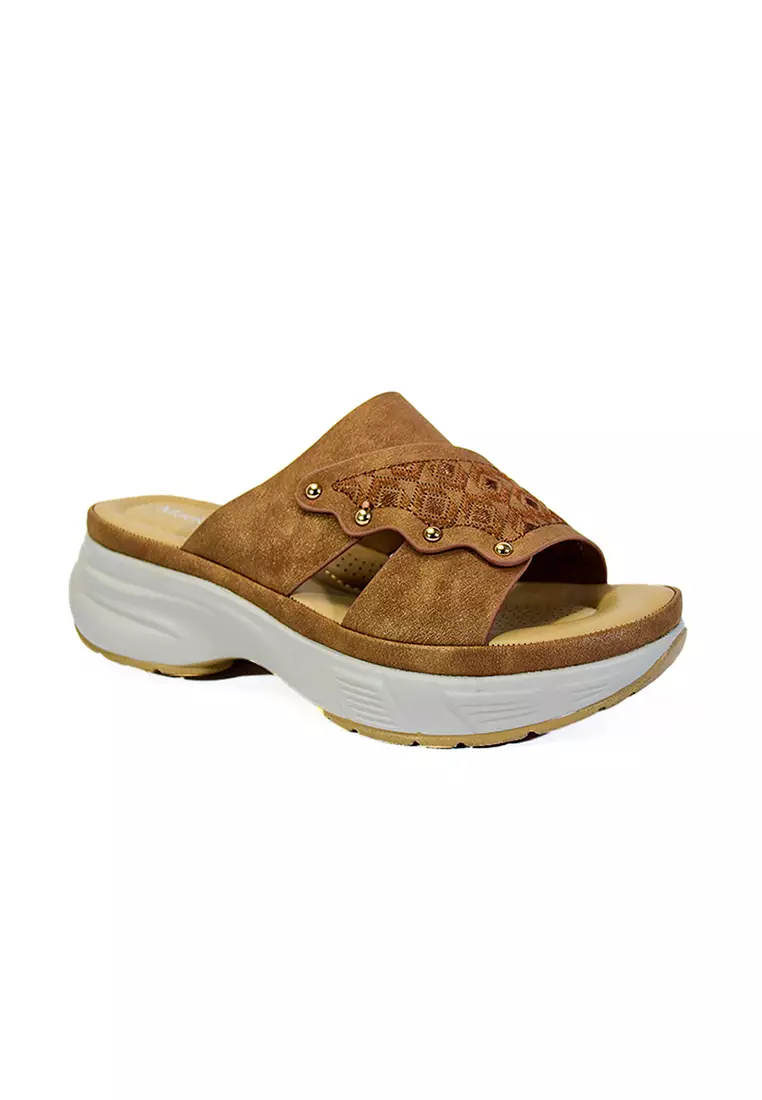 Women's Flats Sandals LX 26973 Brown C52