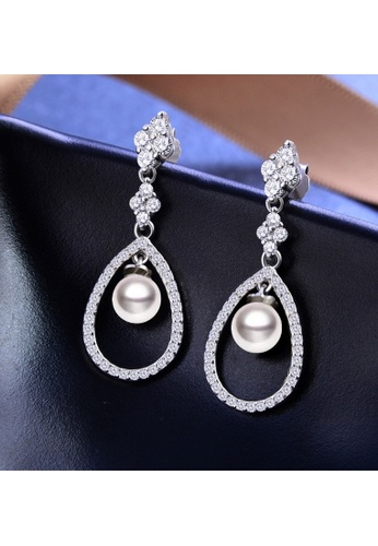 A.Excellence silver Premium Japan Akoya Sea Pearl  6.75-7.5mm Drop-Shaped Earrings 855CDACAC530A9GS_1