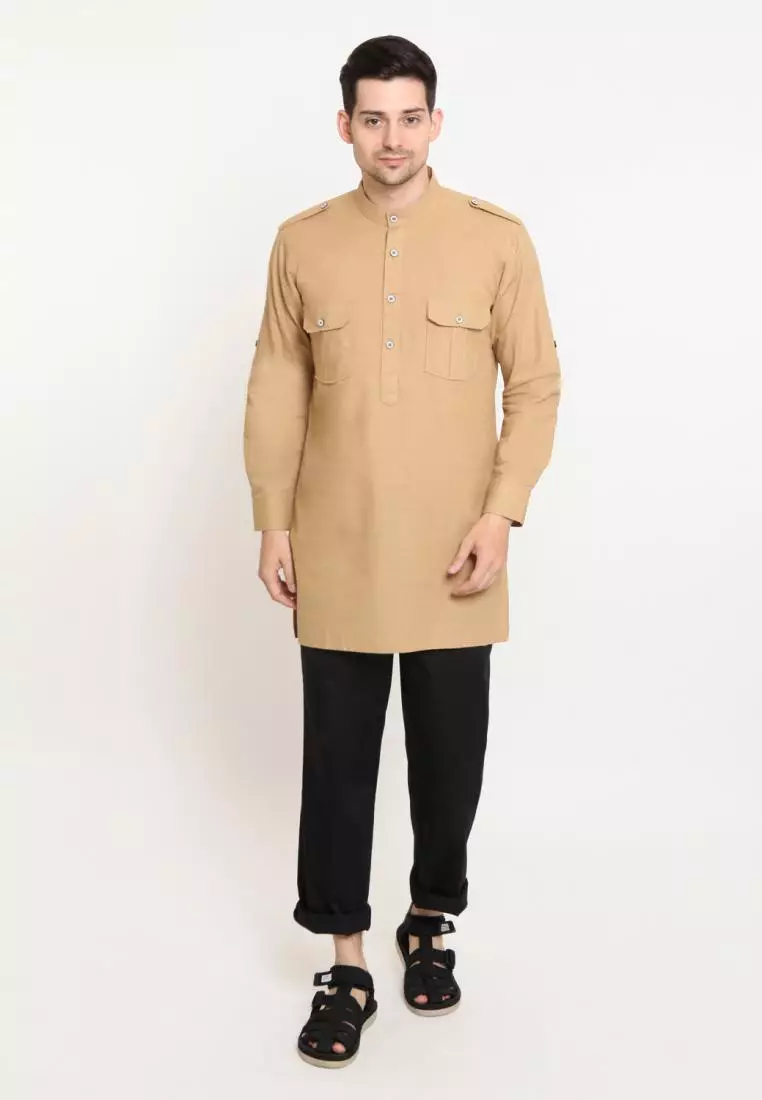 Baju Koko Pria Muslim Zayidan Qoshim - Cream