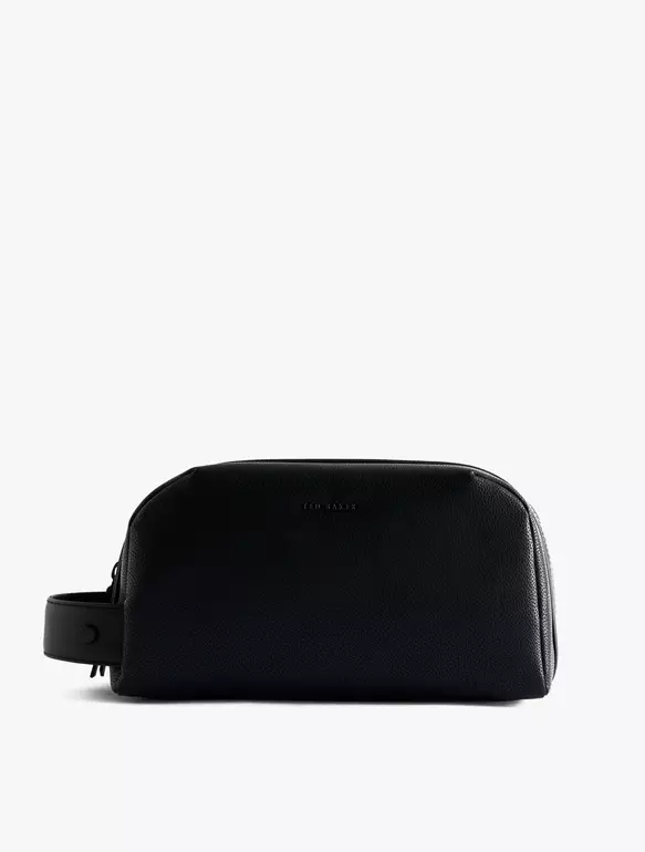 LANIIS Recycled Leather Washbag - BLACK - Black
