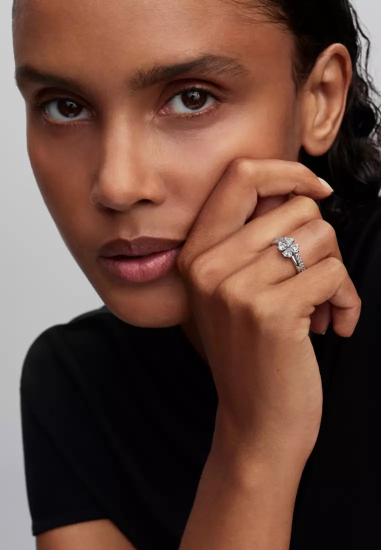 Pandora Sparkling Lucky Clover Splittable Ring