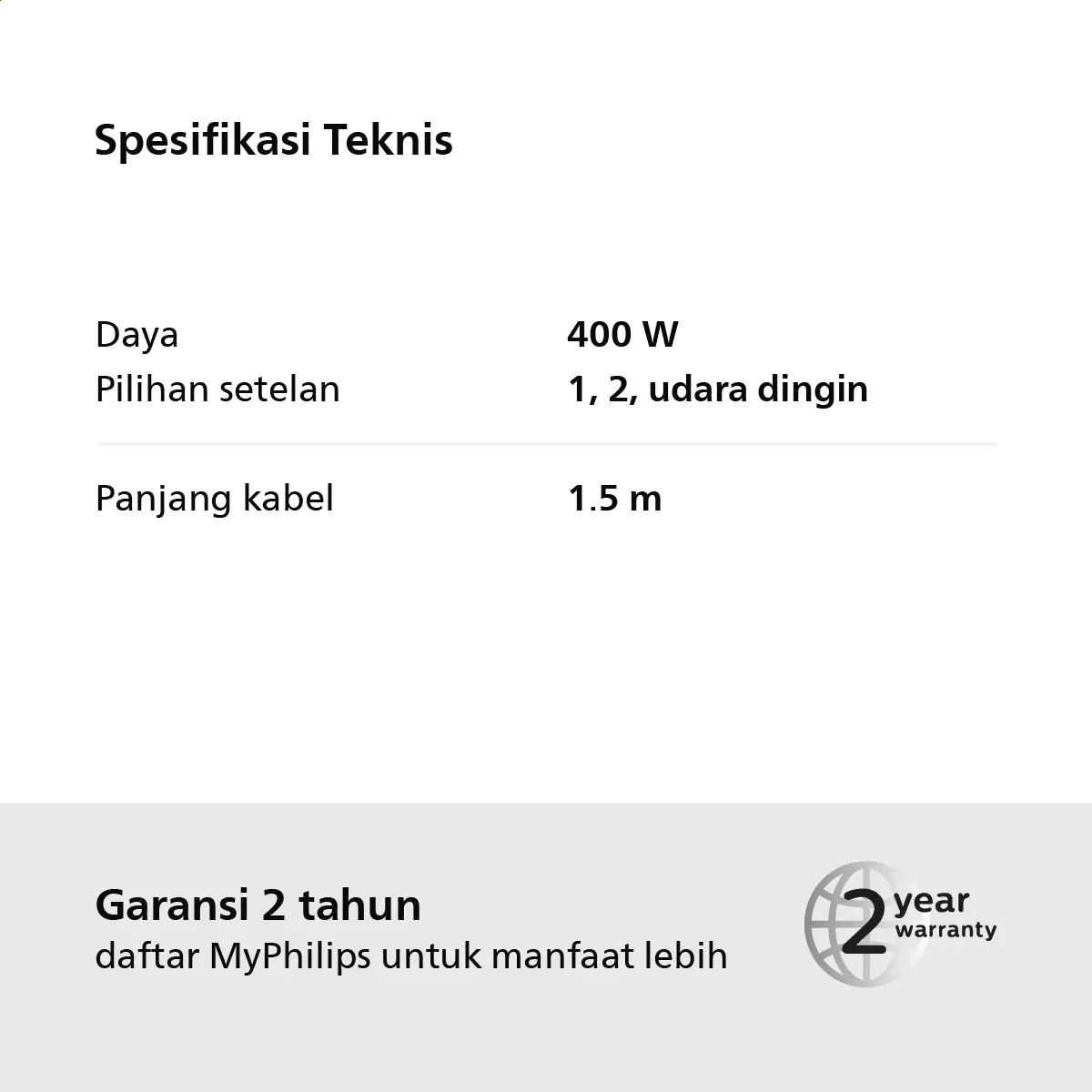 Philips Hair Dryer Care 400 W Pink HP8108/02 Pengering Rambut