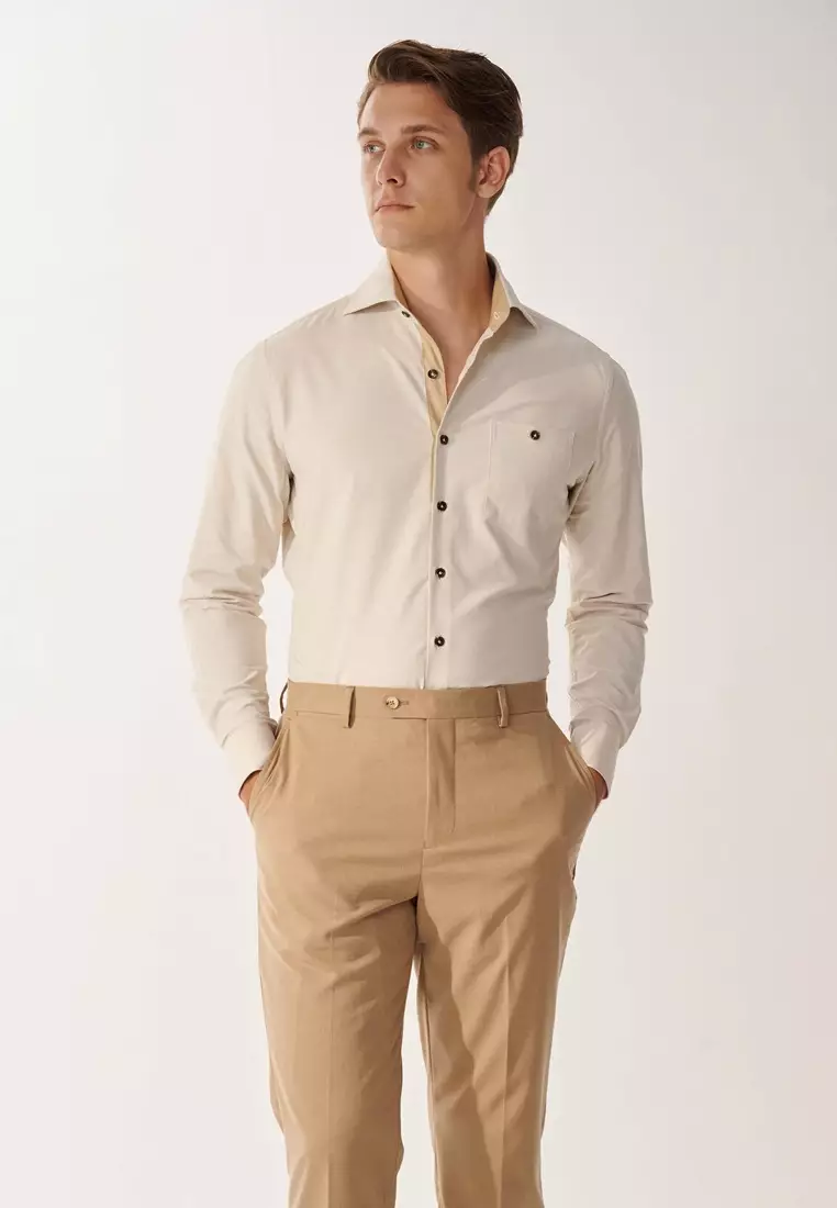 Khaki Slim Fit Shirt