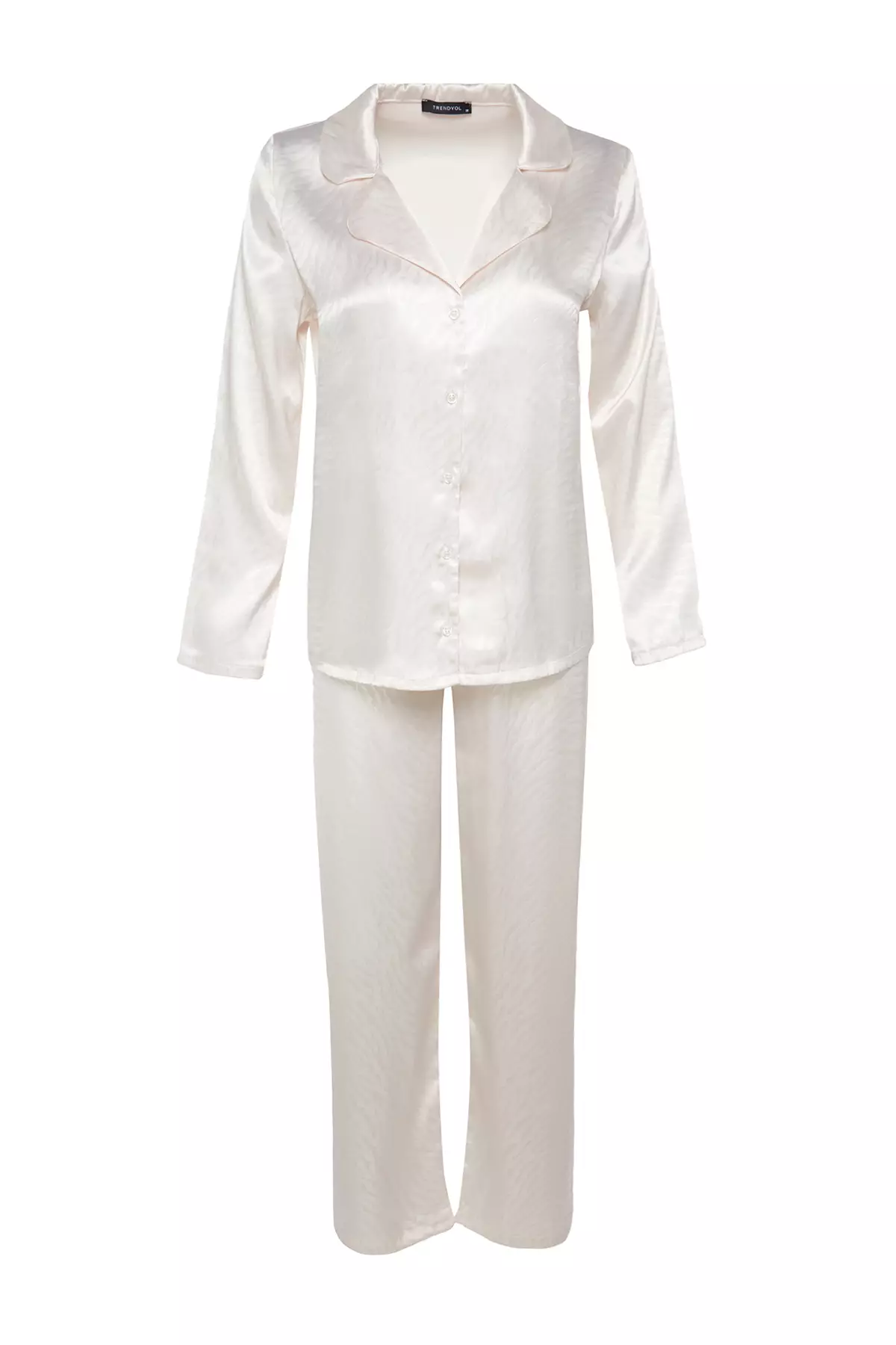 White Zebra Pattern Satin Pajamas Set