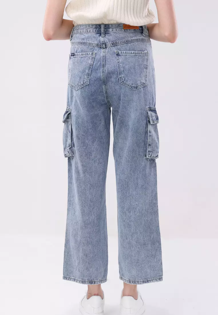 Denim Cargo Pants Ladies
