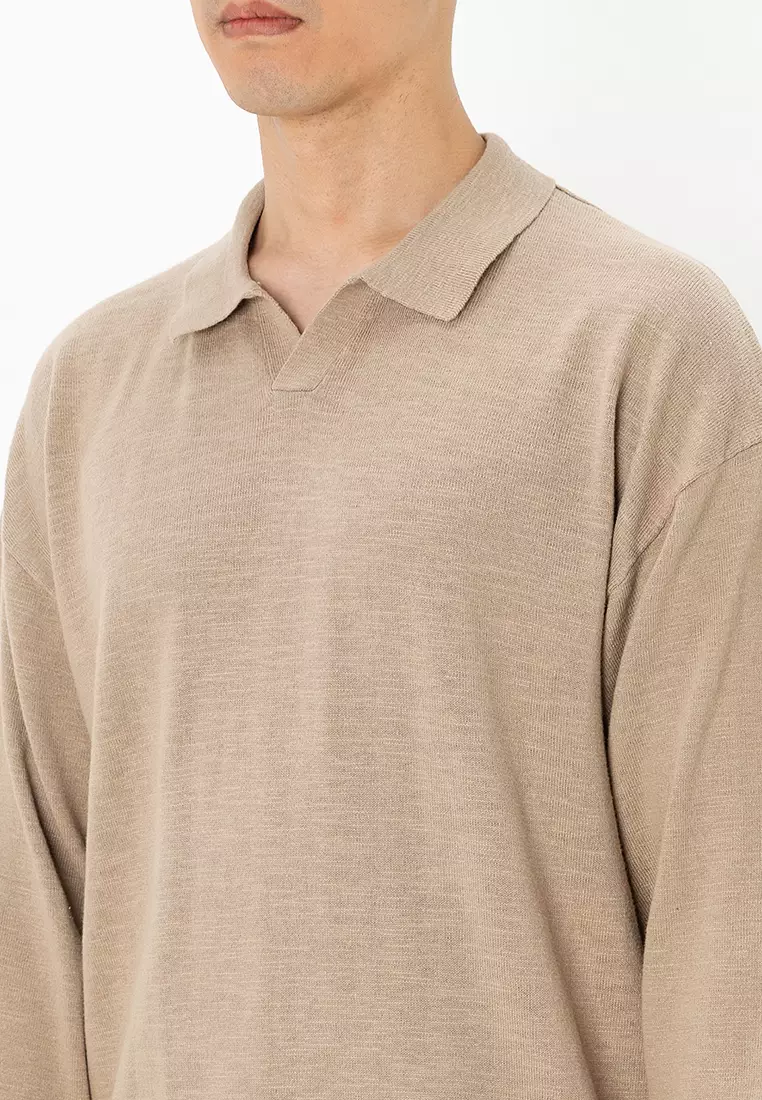 Colin Slub Knit Polo Sweatshirt