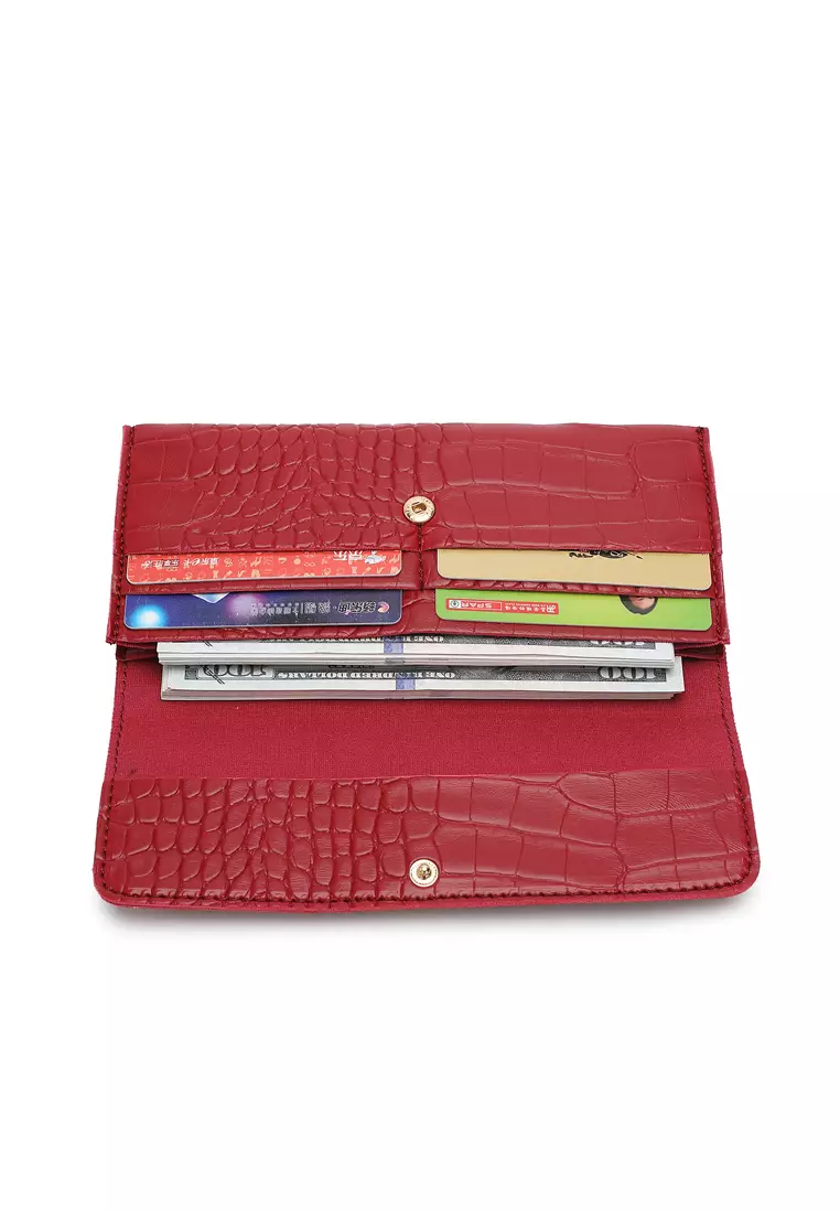 Women's 3-in-1 Handbag with Pouch & Purse (3-in-1 Tas Wanita & Dompet Wanita) - Merah