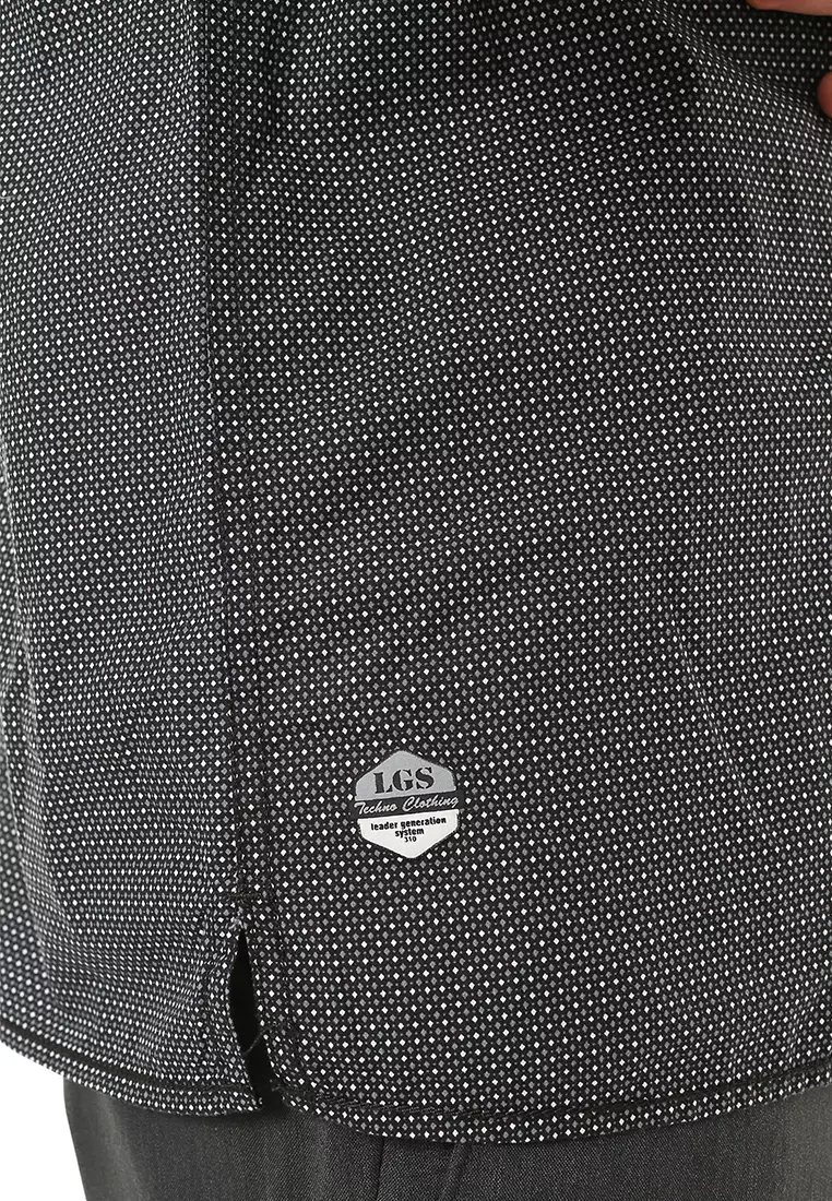 LGS - Kemeja Casual Pria - Lengan Pendek - Motif Polkadot - Warna Hitam - CSH.272.S570.1130.C