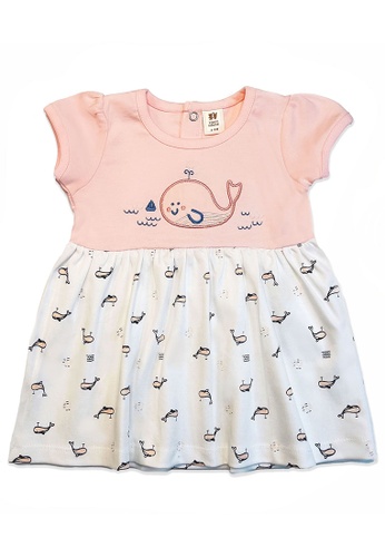 Toffyhouse white and pink Toffyhouse Whale of a time Dress BBF0EKA8020D10GS_1