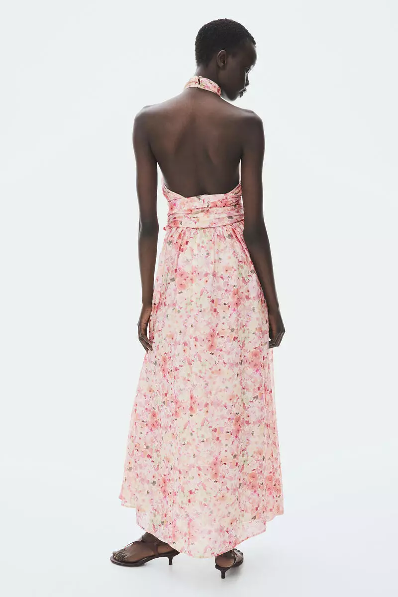 Tie-detail halterneck dress