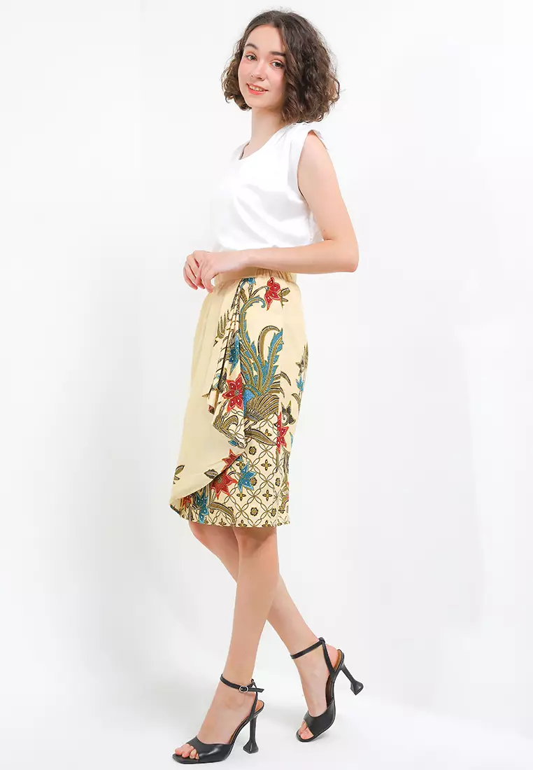 Rok Instan Batik Wanita Nayaka Cream