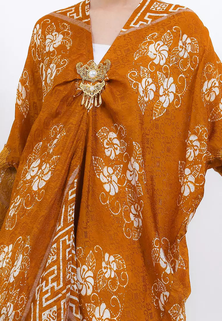 Rizqina Dress Batik Qistina Gold / Batik Viscose / Batik Viscose Wanita