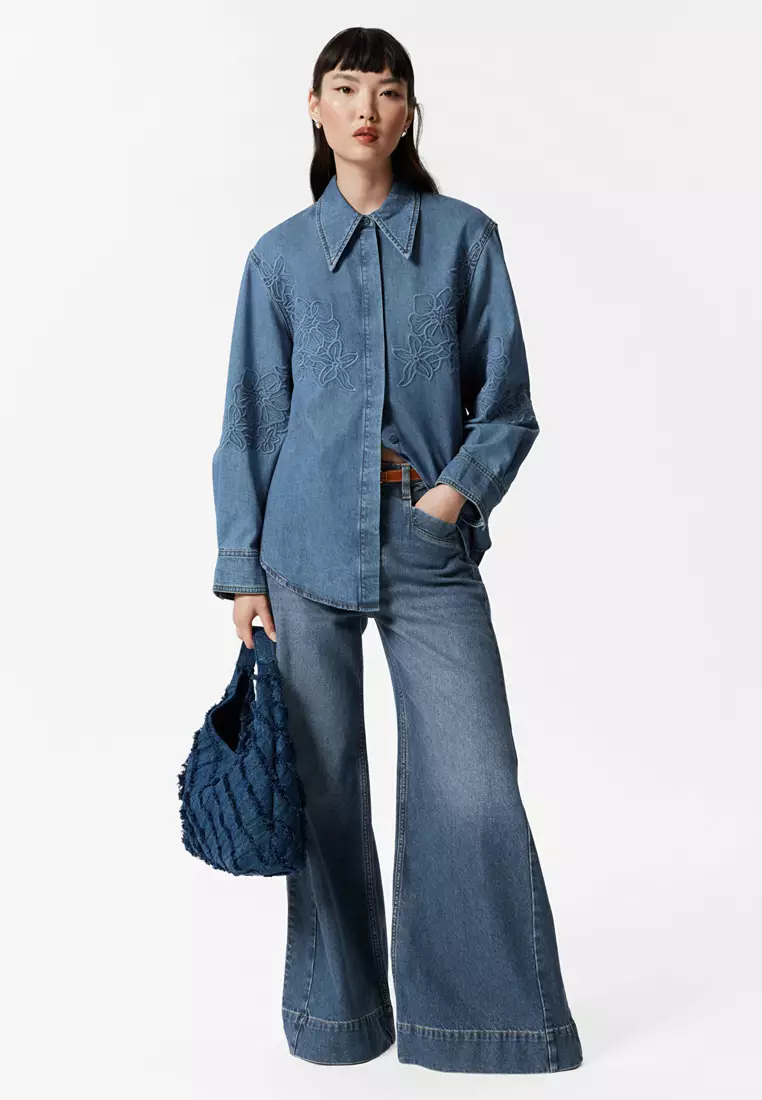 Embroidered Denim Shirt