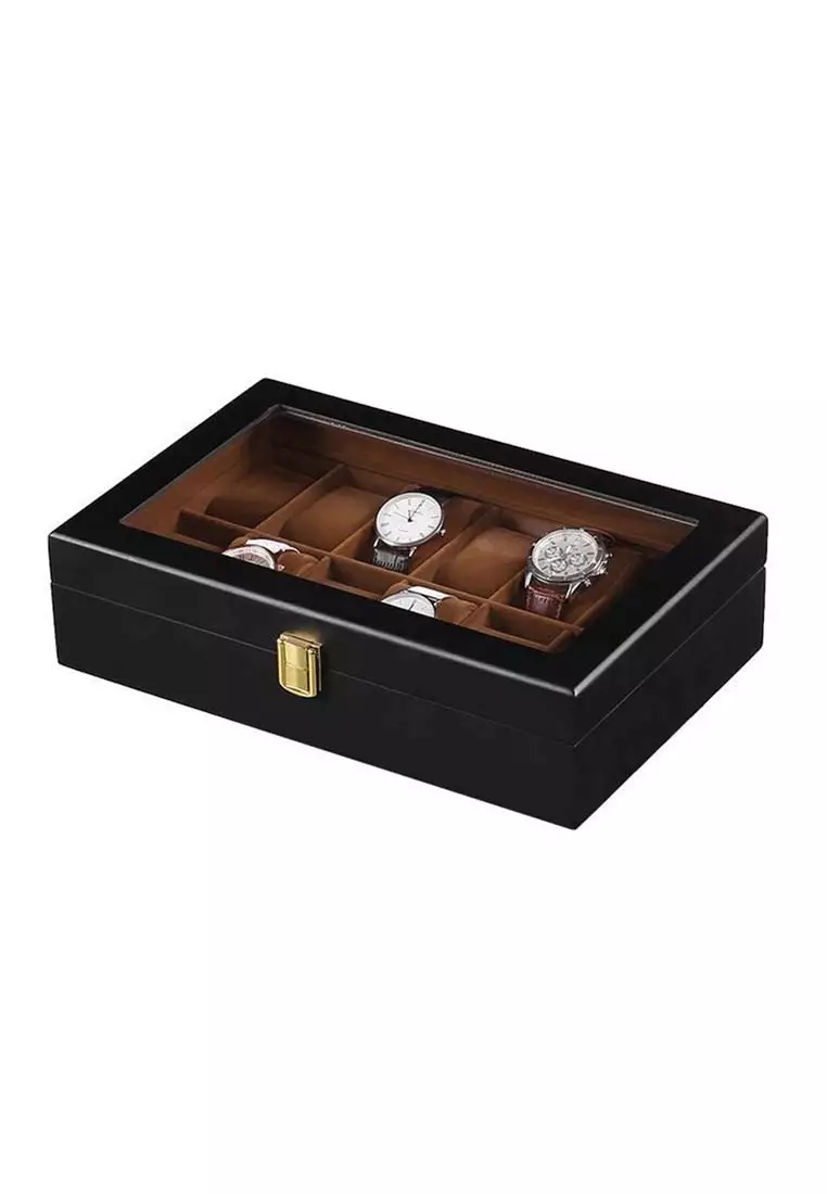 Buy FUNKY 12 slots Watch Storage box Matt Black 2024 Online