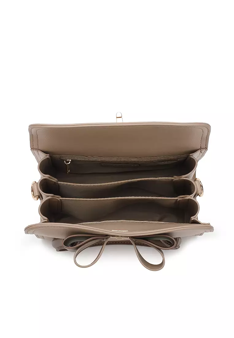 Women's Top Handle Bag / Sling Bag / Crossbody Bag / Shoulder Bag (Tas Tangan Wanita / Tas Selempang Wanita / Tas Bahu Wanita) - Cokelat