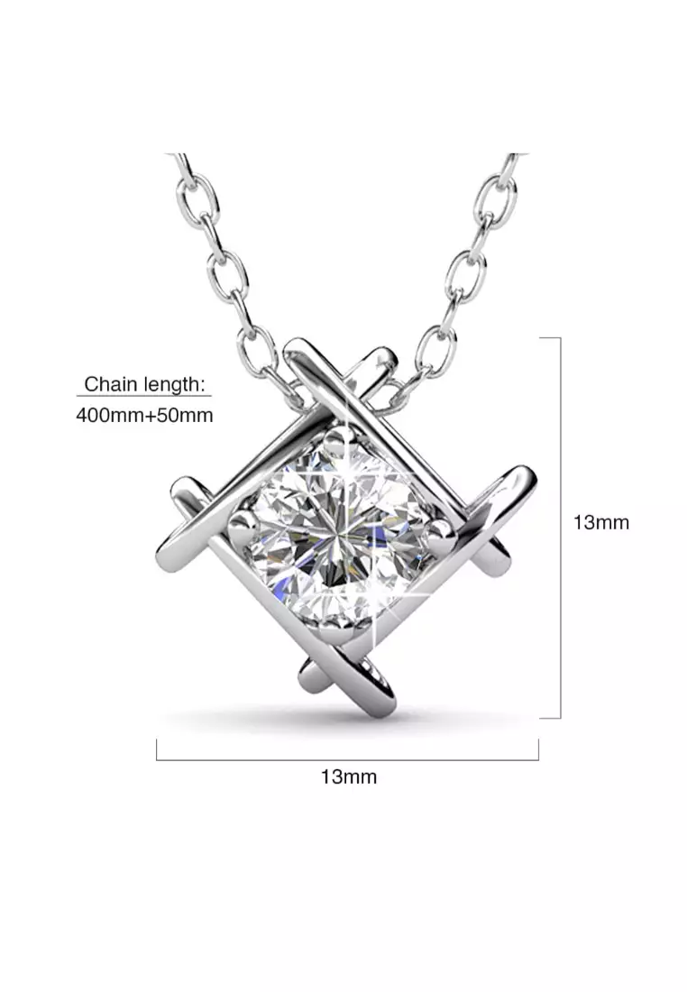 Majestic Beauty Necklace Embellished with SWAROVSKI® crystals-White Gold/Clear