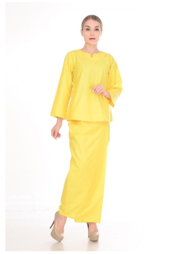 SET LAURA Kurung Kedah Yellow from Qaseh Sofea in Yellow