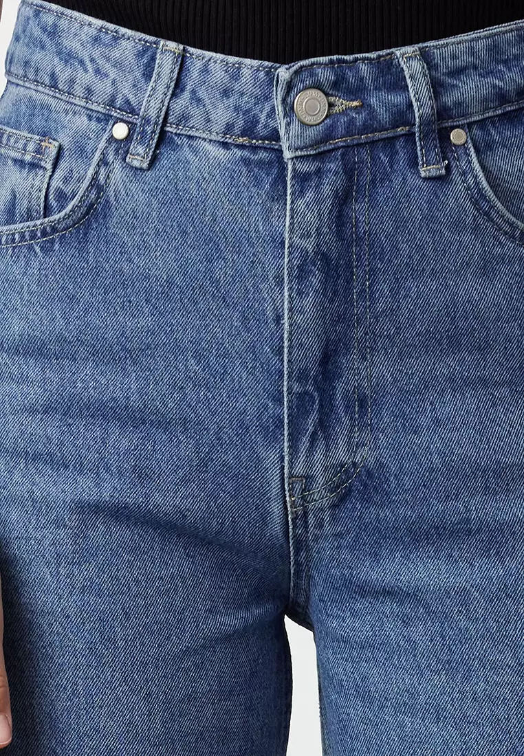Blue High Waist Wide Leg Jeans