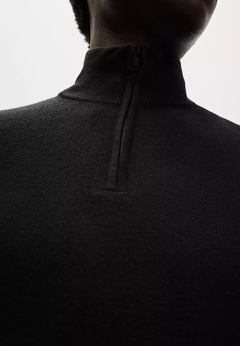 Cashmilon™ High Neck Half Zip Jumper