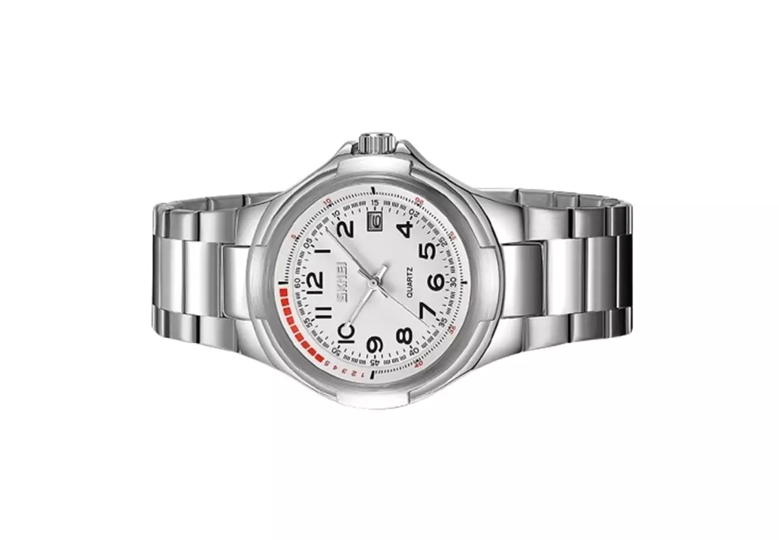 Jam Tangan Analog Pria SKMEI 9320 Water Resist Stainless Steel ORIGINAL - White