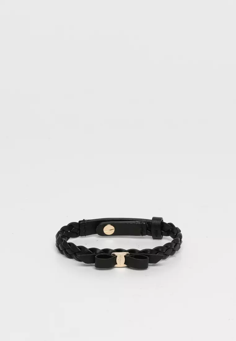 Salvatore ferragamo men's leather bracelet best sale