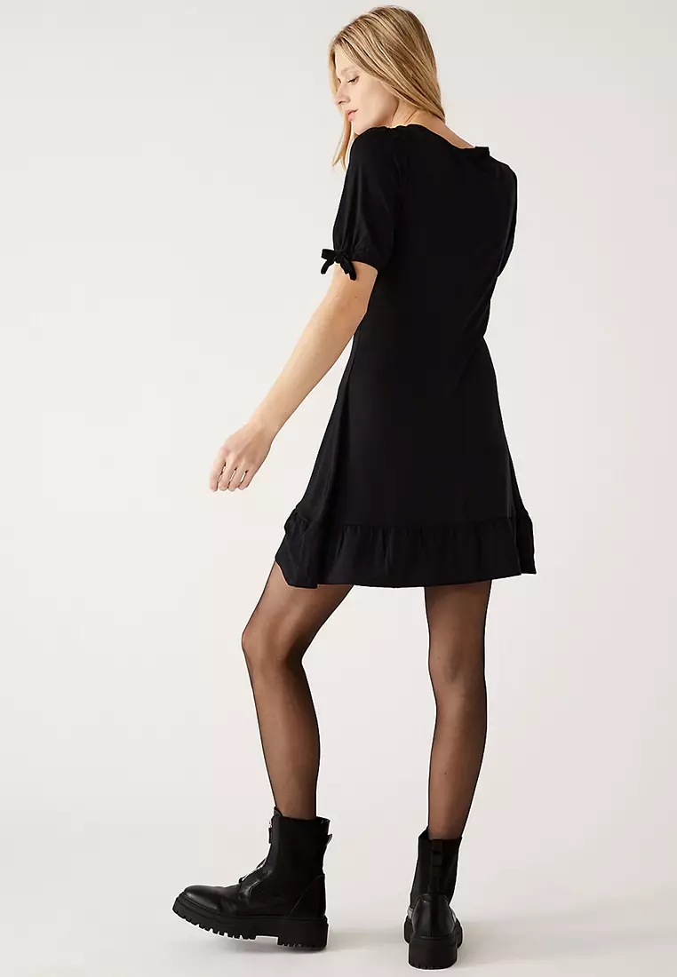 Jersey Round Neck Mini Skater Dress